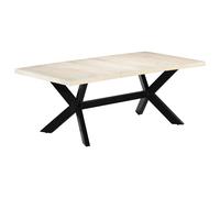 Bois de Manguier Solide Table de Salle à Manger Blanc Dîner Cuisine vidaXL