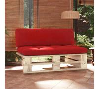 vidaXL Ottomane d'extérieur Palettes Bois de pin imprégné blanc