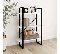 Bois de Pin Massif Bibliothèque à 3 Niveaux Blanc 80x30x105 cm Etagère vidaXL