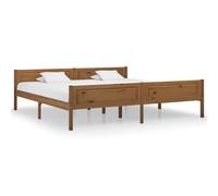 vidaXL Cadre de lit en pin massif sans matelas marron miel 140x200 cm