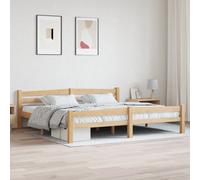 Bois de Pin Massif Cadre de Lit Blanc 160x200 cm Double Adulte Chambre vidaXL