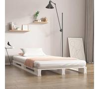 Bois de pin Massif palettes Style Moderne Design 100x200 cm Blanc