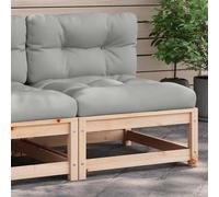 Bois de Pin Massif Salon de Jardin 2 pcs avec Coussins Blanc Mobilier vidaXL