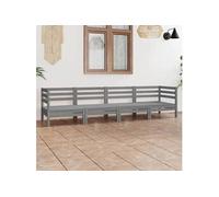 vidaXL Ensemble salon de jardin 4 pièces gris pin massif