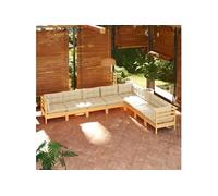 Bois de Pin Massif Salon de Jardin 8 pcs avec Coussins Mobilier de Patio Meubles d'Extérieur Mobilier de Jardin 3096803