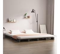 Bois de pin Massif Style palettes Design Moderne Gris 200x200 cm