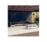 vidaXL Bois de Pin Salon de Jardin 11 pcs avec Coussins Mobilier de Patio Meubles d'Extérieur Mobilier de Jardin 3097056 Multicolore G