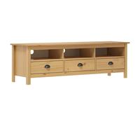 Bois de Pin Solide Meuble TV Blanc Armoire Basse Divertissement Salon vidaXL
