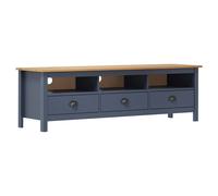 vidaXL Meuble TV Armoire Basse Meuble Divertissement avec 3 Etagères et 3 Tiroirs Multimédia Salon Intérieur 158x40x47 cm Bois de Pin Solide Gris G