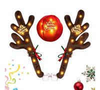 Bois de Renne Lumineux Décoratif pour Voiture SUV Décorations Festives LED | Décoration Voiture Noël et Fêtes Pour haut du toit extérieur camion et SUV fêtes