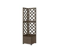 Bois de Sapin Jardinière d'Angle en Treillis Bac à Fleurs Pot de Plantes Jardin Balcon Terrasse Patio Extérieur Gris 316412