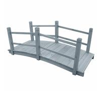 Pont De Jardin Gris 140x60x56 Cm Bois De Sapin Massif