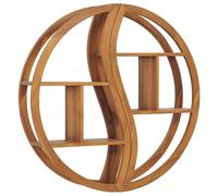 Bois de Teck Massif Etagère Murale Yin Yang 80x17,5x80 cm Suspendue vidaXL