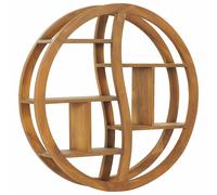 Bois de Teck Massif Etagère Murale Yin Yang 80x17,5x80 cm Suspendue vidaXL