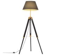 Vidaxl Lampadaire À Trépied Noir Et Doré Bois De Teck Massif 141 Cm Multicolore