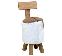 Bois de Teck Massif Tabouret Blanc Salle à Manger Salon Chambre Maison vidaXL
