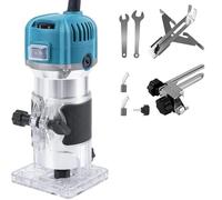Bois Défonceuse Affleureuse Électrique 800W, 6 Vitesses, 30000 RPM, Routeur à Bois Électrique Sans Fil pour Travail du Bois,