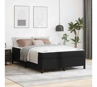 Bois d'ingénierie Design Moderne Cadre rectangulaire Noir 140 x 200 cm | Cadre de lit avec matelas Noir 140 x 200 cm tissu, Lit double à ressorts ensachés avec sommier à lattes, Structure en bois