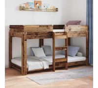 Bois d'ingénierie Robuste Moderne Deux Lits superposés Marron 90 x 200 cm | Lit Superposé pour Enfants Bois ancien 90x200 cm avec Échelle Intégrée, Literie 2 Places pour Chambre d'Enfant, Structure en