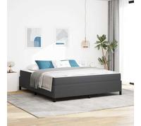 Bois ingénierie et Tissu Respirant Moderne Ligne épurée Gris 180 x 200 cm | Cadre de lit avec matelas Gris foncé 180 x 200 cm tissu lit super king avec sommier à lattes en bois ingénierie design