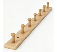 Bois Massif Porte-Manteau Mural, Porte Manteau avec 3/4/5/6/7/8 Crochets | Patère Murale Rétro, Crochet Ronds Porte Manteau, Organisateur Mural pour Entrée, Chambre, Naturel(7hook)