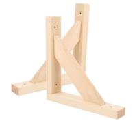 Bois Massif Support D’étagère Triangulaire 2 Pièces | Installation Facile, Construction Stable, Résistance à L’usure, Usage Multifonction, pour Rayonnage Mural