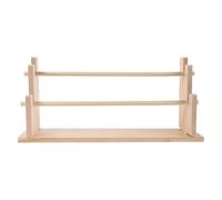 Bois Organisateur de Rubans à 2 Niveaux pour Washi et Bobines | Rangement Multicouche Stable, Présentation Élégante des Bobines Colorées, Usage Maison Créatif et Fleuriste