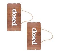 Bois Panneau de Porte Open Closed Rétro Double Face 2 Pièces | Corde Incluse, Bords Lisses, Affichage Réutilisable pour Poignée, Vitrine, Entrée de Pub ou Commerce