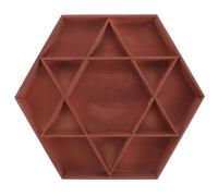 Bois Plateau à Compartiments Hexagramme pour Collations et Fruits Secs | Décor de Table, Rangement Multi-grilles, Usage Maison et Chambre, Coffret de Service pour Fruits Secs