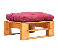 Tabouret de jardin en pin brun avec coussin gris