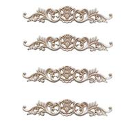 Bois Sculpté Applique Non Peint Lot De 2 Appliques En Bois Massif Sculpté Motif Floral Horizontal Pour Décoration Murale Et De Porte Style H36 40 X 8cm