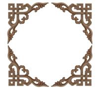 Bois Sculpté Applique Non Peint Lot De 4 Appliques Décoratives En Bois Sculpté Coins De Meubles Porte De Lit Armoire Non Peintes 12 X 12cm