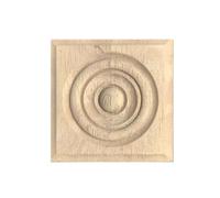 Bois Sculpté Decoratif Applique en bois massif sculptée sur, 4 pièces | Petite porte d'armoire carrée sculptée et décoration murale de fond(6cm F021)