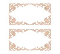 Bois Sculpté Decoratif Applique sculptée décorative 8 pièces | Porte d'angle de cadre mural moderne en bois de meubles d'artisanat floral