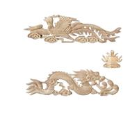Bois Sculpté Decoratif Appliques en bois de décoration meubles | Décalcomanies de sculpture sur bois Vintage for la conception de la maison florale(6-60cmx14cm)