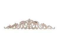 Bois Sculpté Decoratif Appliques et onlays en bois | Porte murale de meuble, sculpture sur bois, longue fleur décorative(E 80X17CM)