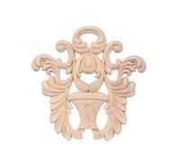 Bois Sculpté Decoratif Artisanat en bois sculpté de fleurs 2 pièces | Décoration de sculpture de meubles de porte de mur de cadre d'appliques d'angle(10x10x1cm 12)