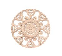 Bois Sculpté Decoratif Artisanat en bois sculpté de fleurs 2 pièces | Décoration de sculpture de meubles de porte de mur de cadre d'appliques d'angle(10cm 5)