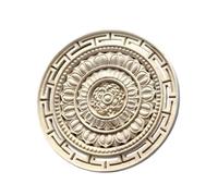 Bois Sculpté Decoration Plaque Ronde Ovale En Bois Massif Sculptée Et Ajourée Avec Cadre De Miroir Et Application Ronde Style Y27 20 X 20cm Lot De 2 Pièces