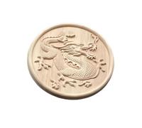 Bois Sculpté Onlay Appliques Lot De 2 Pendentifs Muraux Ronds En Bois Massif Style Antique En Forme De Fleur Et De Dragon De 18cm De Diamètre Décoration Murale