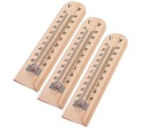 Bois Thermomètre 3 Pièces et Extérieur pour Intérieur | Mesure de Température, Design à Suspendre, Style Classique, pour École et Chambre de Bébé, Couleur Kaki