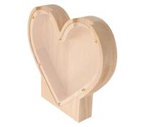 Bois Transparent Tirelire Cœur Décoration Bureau, pour Garçon et Filles | Boîte D’épargne Khaki, Rangement des Pièces, Idée Présent Fête des Mères, Style Créatif et Soigné