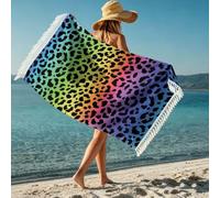 boiszeda Serviette de Plage pour Femme avec Pompon séchage Rapide Microfibre légère Grande Serviette en Tissu éponge pour transat, Voyage, Natation, Surf, Camping, Salle de Sport