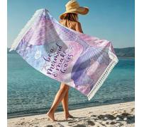 boiszeda Serviette de Plage pour Femme avec Pompon séchage Rapide Microfibre légère Grande Serviette en Tissu éponge pour transat, Voyage, Natation, Surf, Camping, Salle de Sport