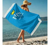 boiszeda Serviette de Plage pour Femme avec Pompon séchage Rapide Microfibre légère Grande Serviette en Tissu éponge pour transat, Voyage, Natation, Surf, Camping, Salle de Sport