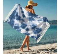 boiszeda Serviette de Plage pour Femme avec Pompon séchage Rapide Microfibre légère Grande Serviette en Tissu éponge pour transat, Voyage, Natation, Surf, Camping, Salle de Sport