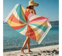 boiszeda Serviette de Plage pour Femme avec Pompon séchage Rapide Microfibre légère Grande Serviette en Tissu éponge pour transat, Voyage, Natation, Surf, Camping, Salle de Sport