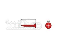 Boîte 1000 Vis PVC PLAST tête fraisée 120° acier zingué - 4.2x20 mm - PH2 - PVCPB42020