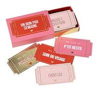 boite 52 tickets bon pour lovely time 7.5x5cm rose - arty fetes factory 96240