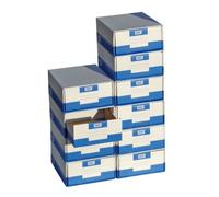 Boîte à archives A4 blanche-bleue avec tiroir - Lot de 10